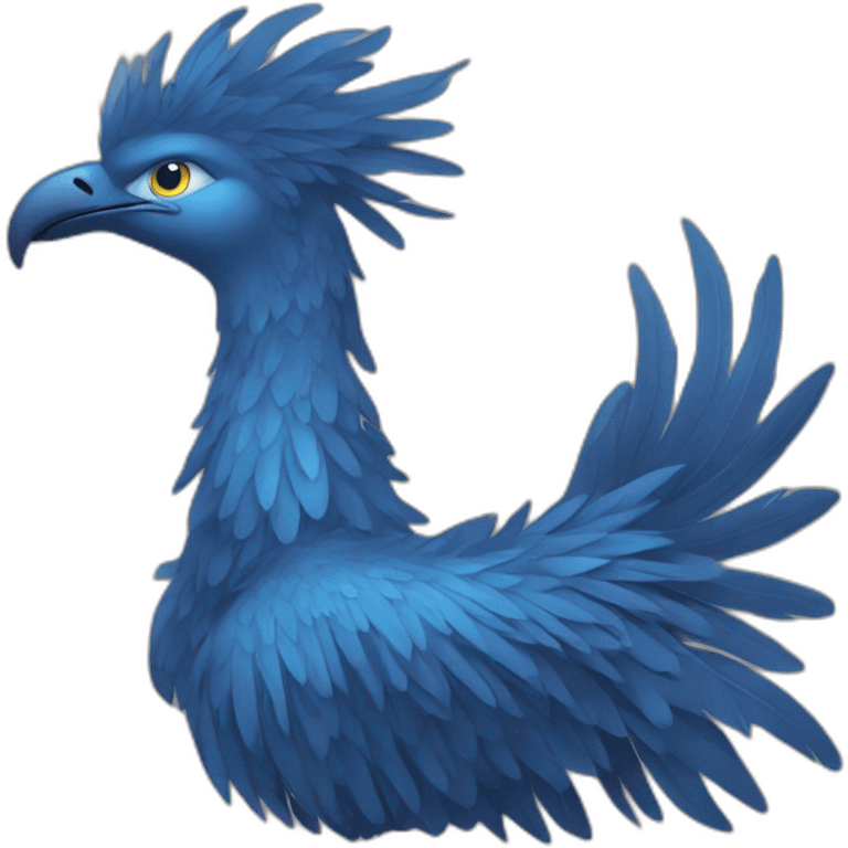 Bleu Phoenix simple icon plat, profille emoji