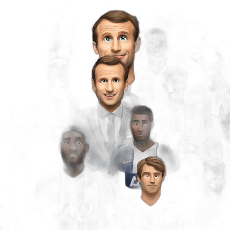 Macron footballeurs avec le million du psg emoji