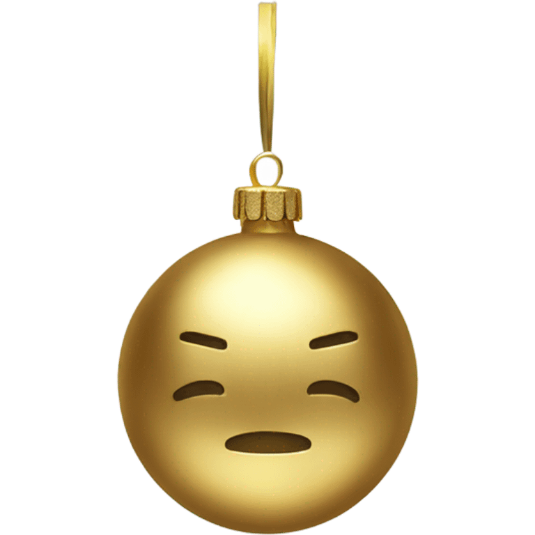 Realistic metallic Christmas gold ornament emoji