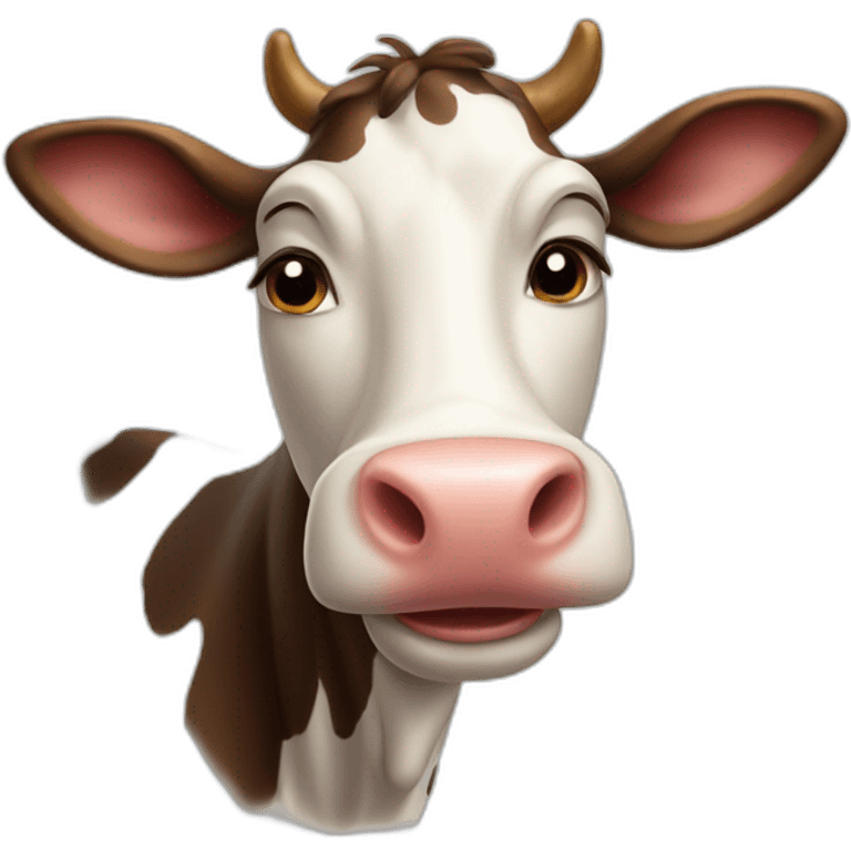 A smiling cow emoji