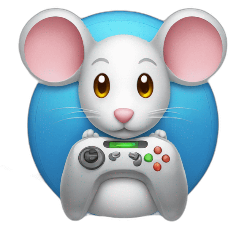 Mouse playing video games emoji