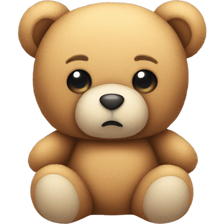 sad cute teddy bear plushie with years emoji