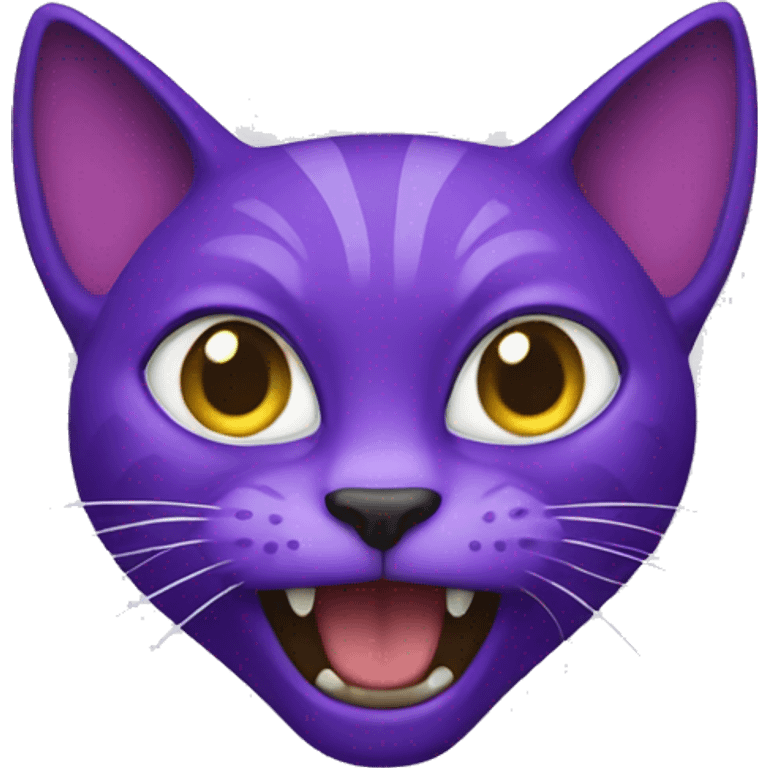 purple crazy cat emoji