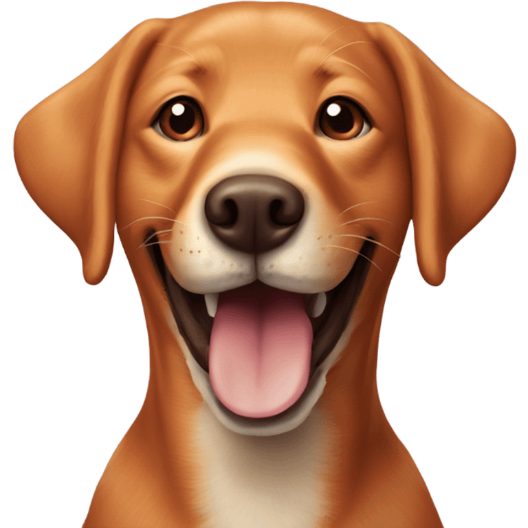 Fox red Labrador retriever smiling  emoji