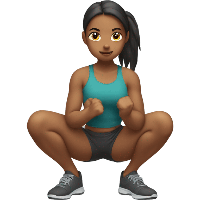 Girl making an squat  emoji