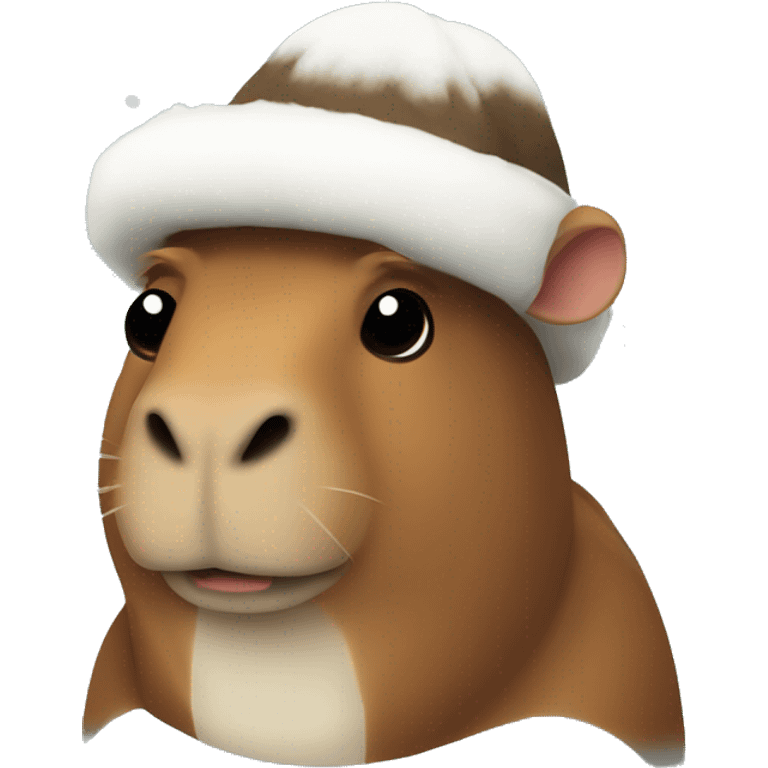 Capibara hat winter  emoji