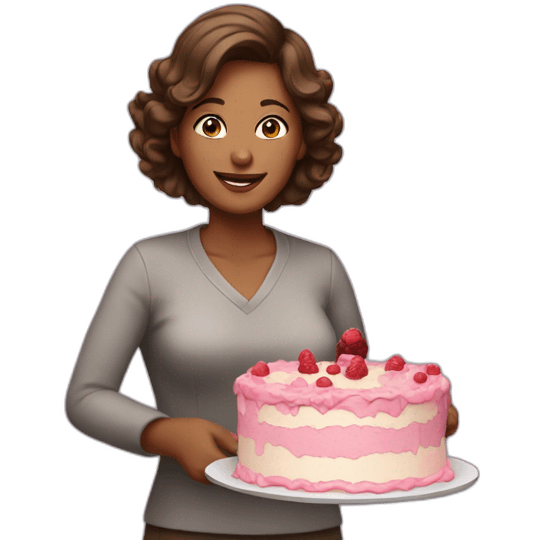 Mom with cake emoji