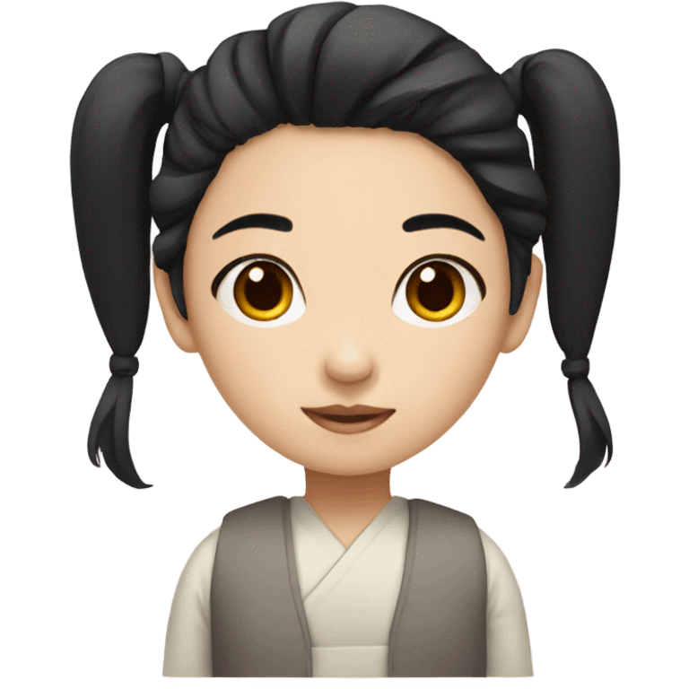 A korean girl with black hair  emoji