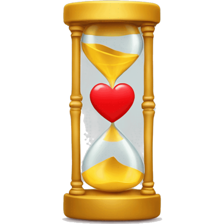 yellow hourglass shaped blob emoji with red hearts for eyes emoji