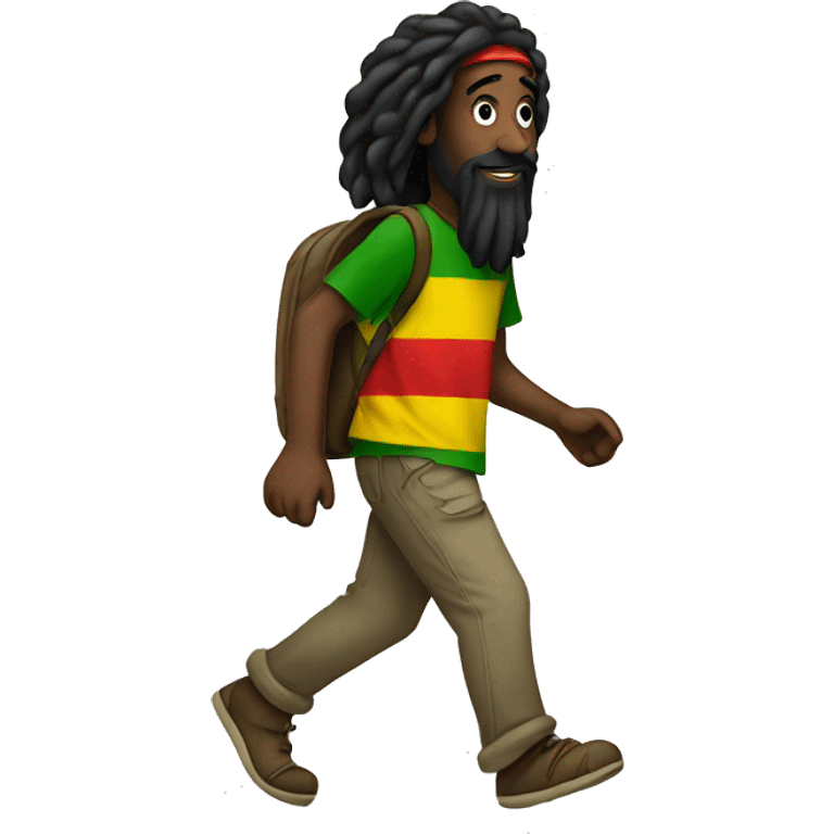 A black rastaman walking emoji