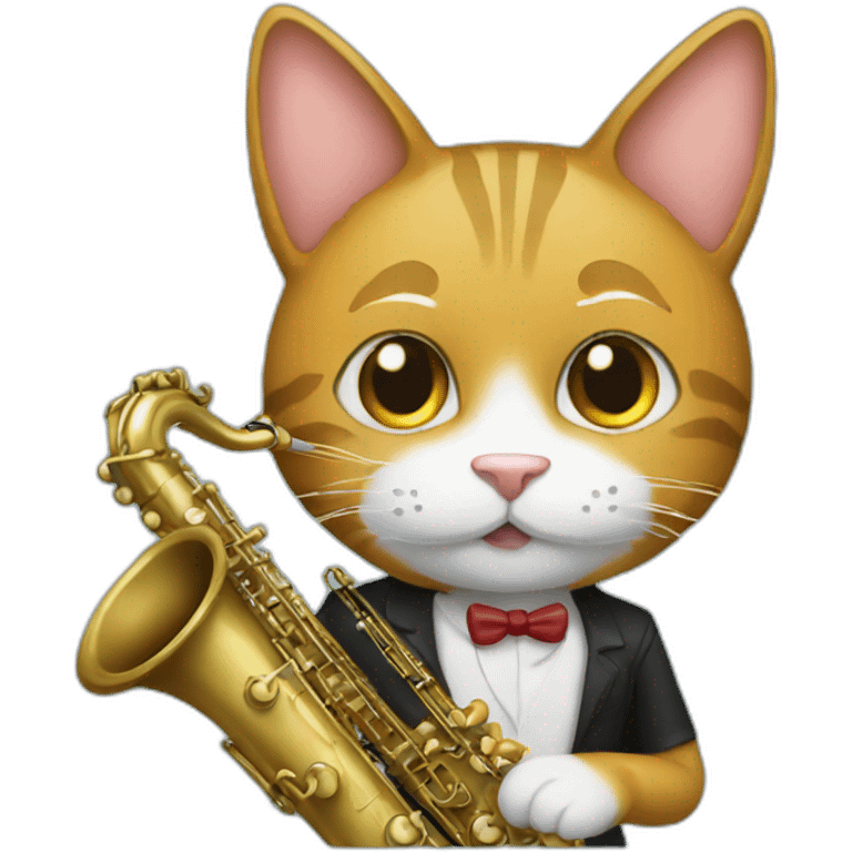 sax cat player emoji