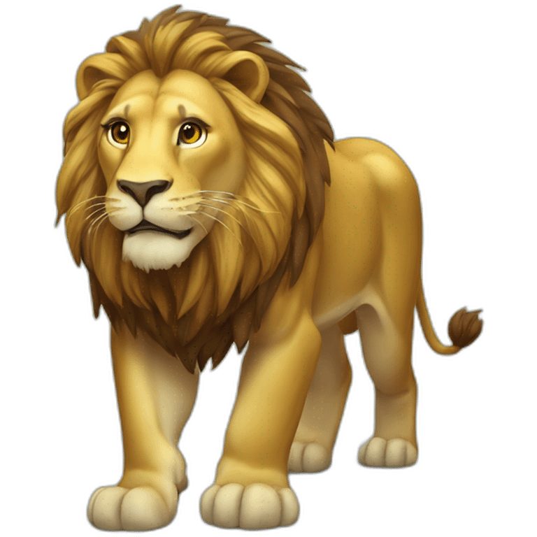 lion sur tortue emoji