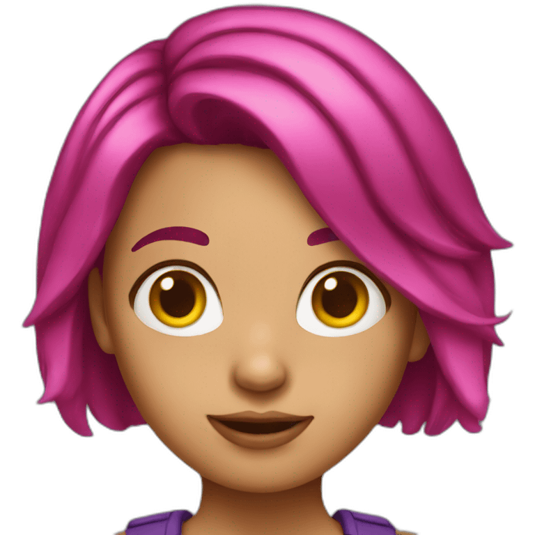 Girl with bob magenta hair  emoji