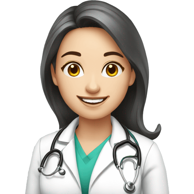 young european doctor-woman-happy emoji