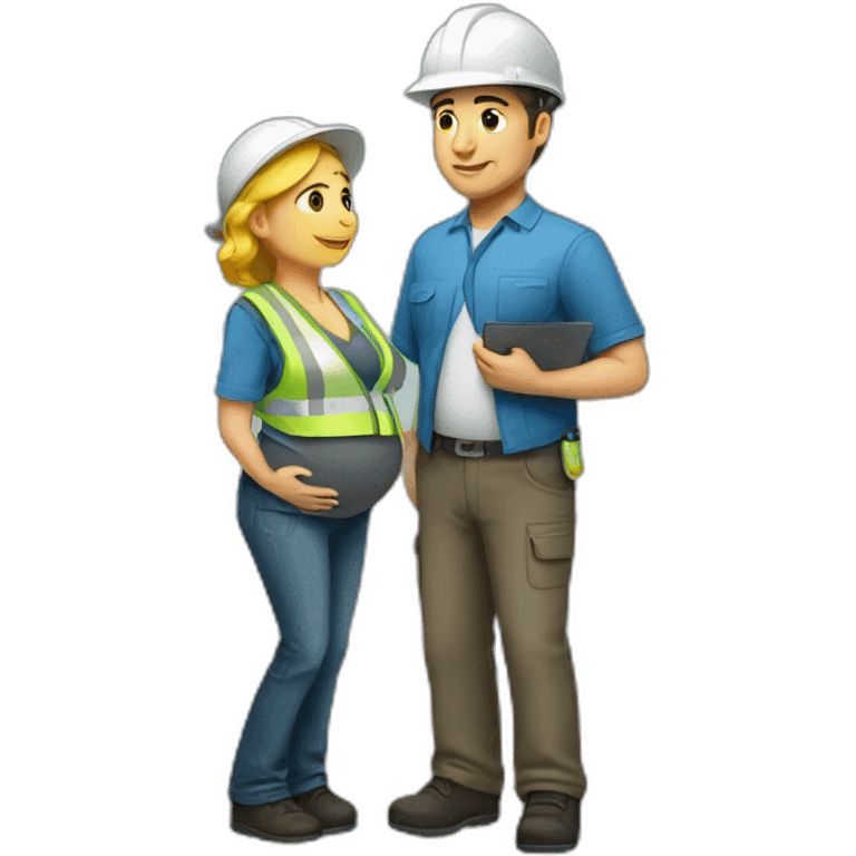 Pregnant man engineer emoji