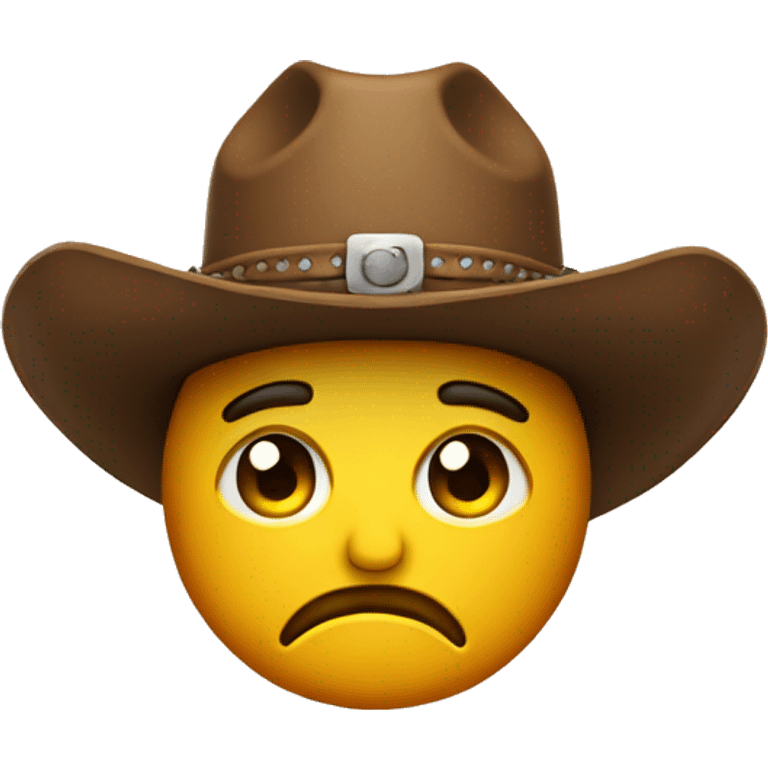 Sad face with cowboy hat emoji