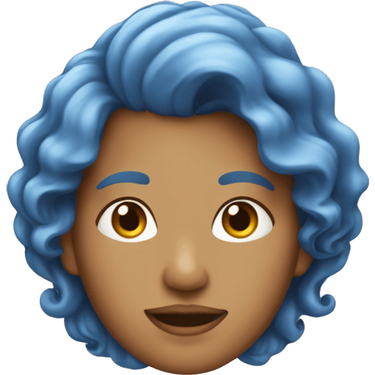 Une dame avec les cheveux bleu  emoji