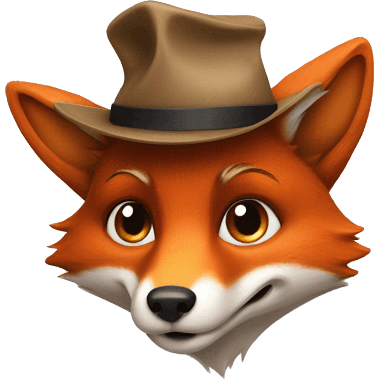 A fox wearing a hat emoji