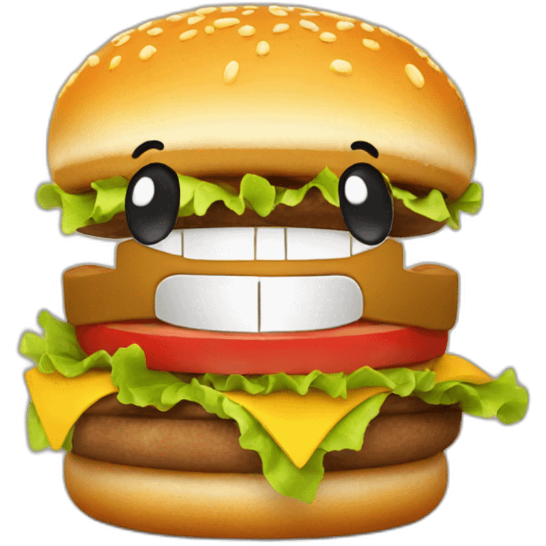 Hamburger with a smile emoji