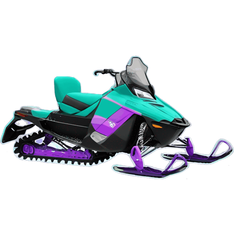  teal snowmobile with purple hints on the side and front Polaris R9 emoji