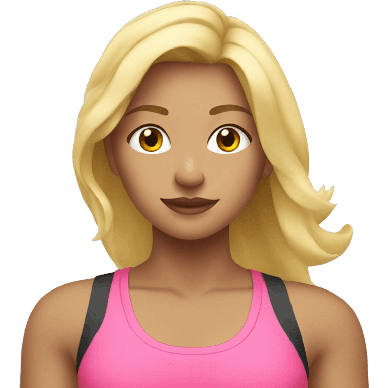 Blonde girl in a gym  emoji