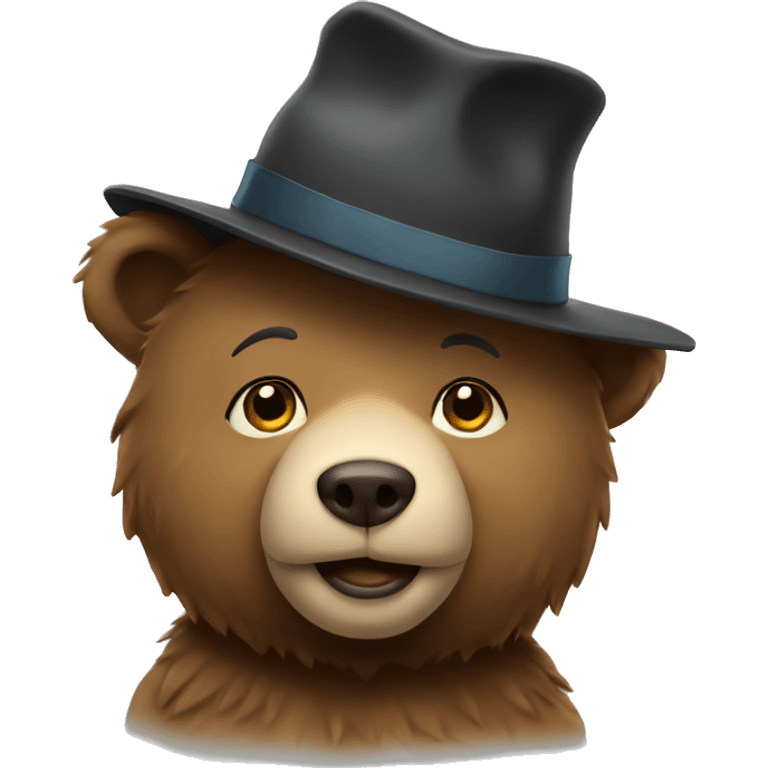 Bear with hat emoji