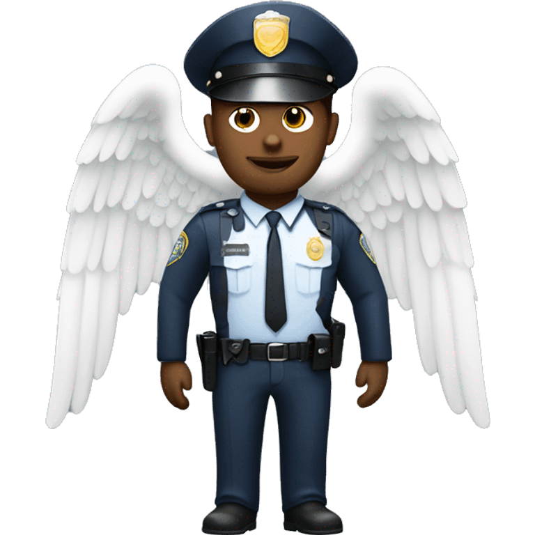 A White Police man with ANGEL WINGS emoji