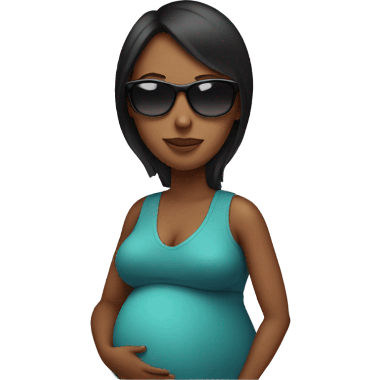 Pregnant mom with sunglasses emoji