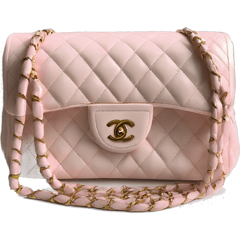 light pink classic Chanel purse ￼ emoji