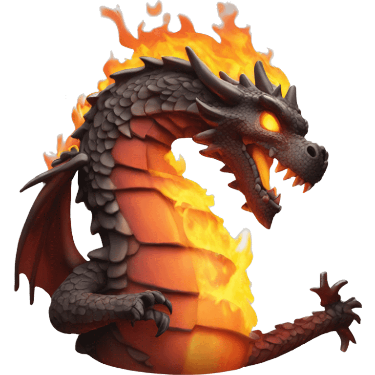 Imperia Roman fire dragon with a flaming sword make it tiny and more emoji emoji