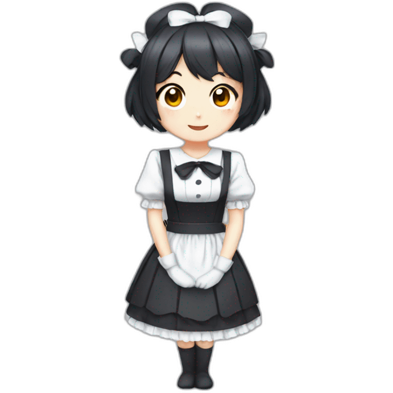 cute anime maid with short dark hair emoji