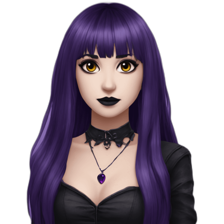 Elissabat-with-bangs-long-hair-dark-purple-and-black-vampire-goth-makeup-pinkeyes-romanticgothcloses- emoji