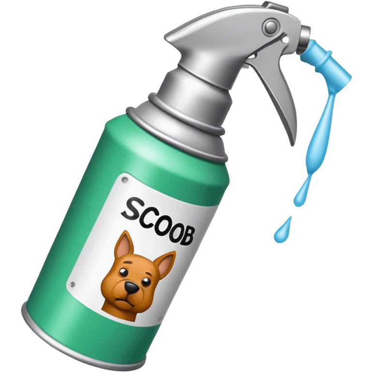 a spray can spraying that says Scoob repellant emoji