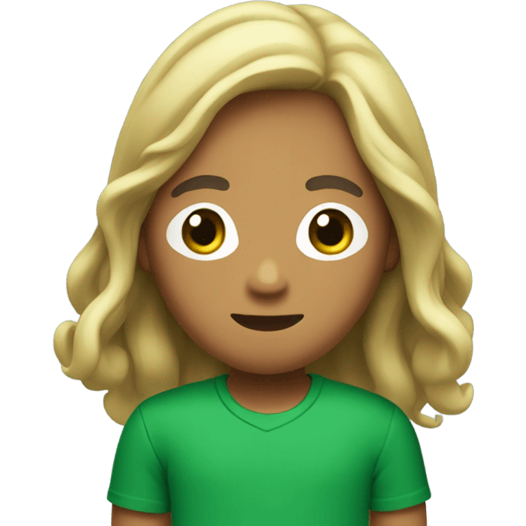 Squid game player in Long hair and green t shirt emoji