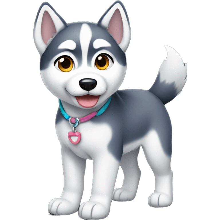 Husky puppy full body emoji