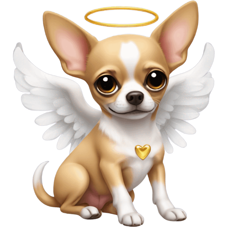 chihuahua with angel wings cupid emoji