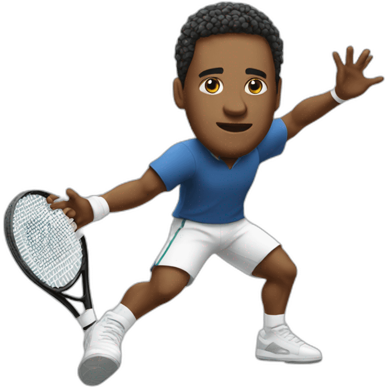 tennis player making politics emoji