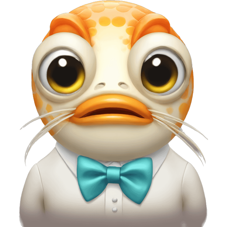 Fish wearing a bow tie  emoji