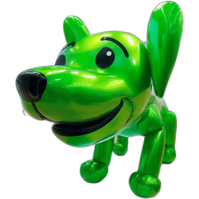 Jeff Koons green dog balloon sculpture emoji