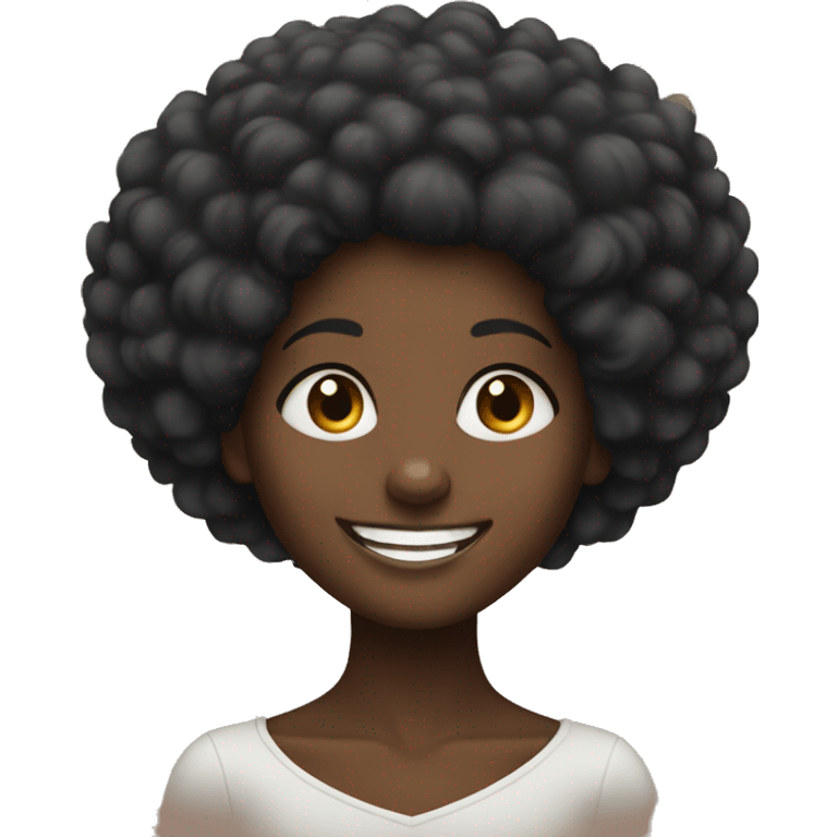 happy black girl with an afro emoji