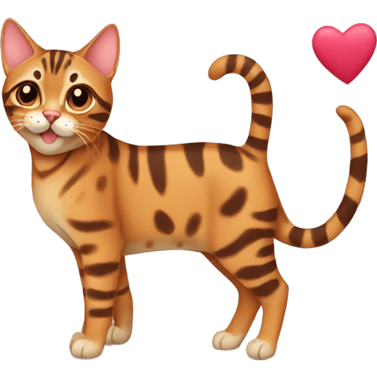 Bengal cat with hearts emoji