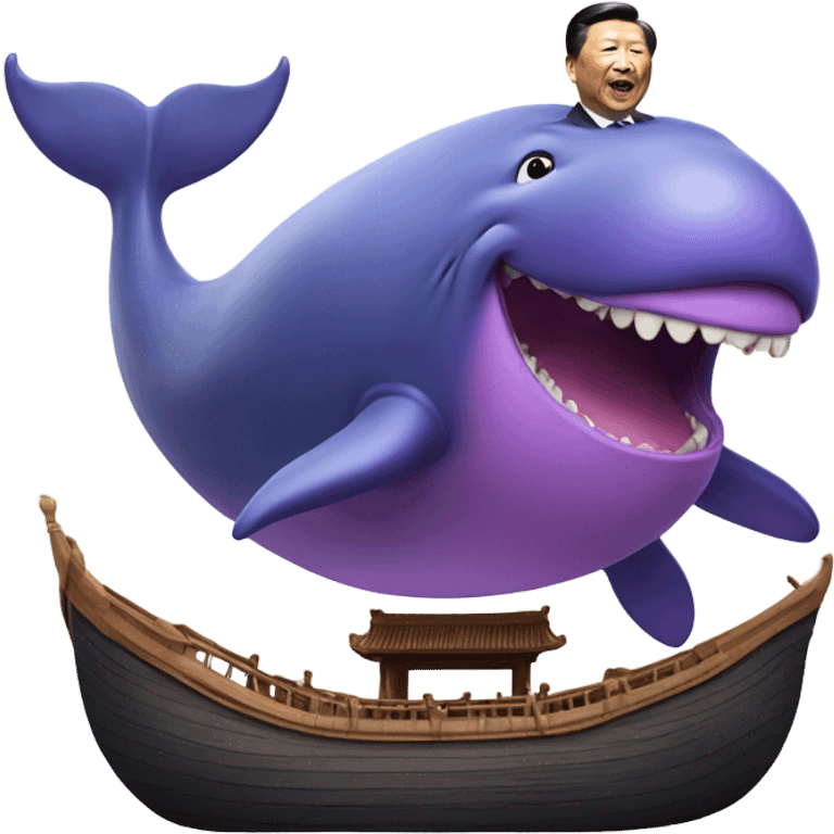 xi jinping riding purple whale with open mouth emoji