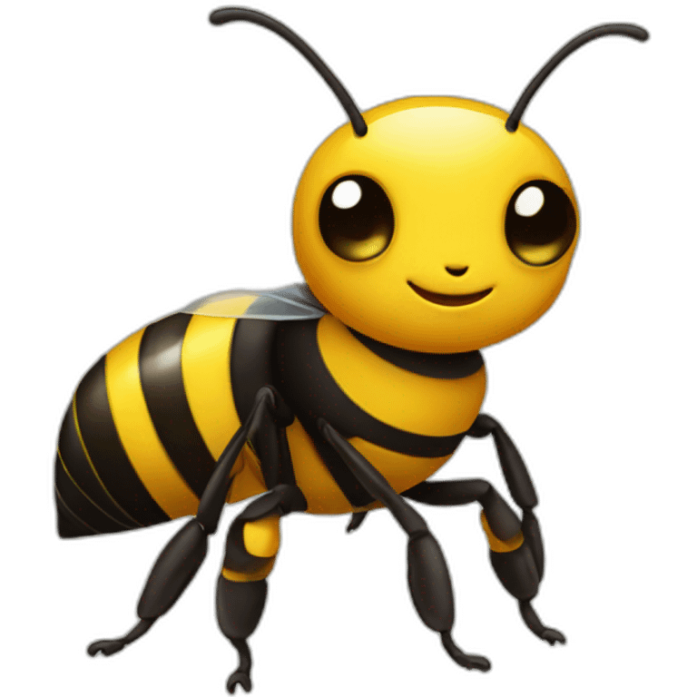 Bee wearing shoes emoji