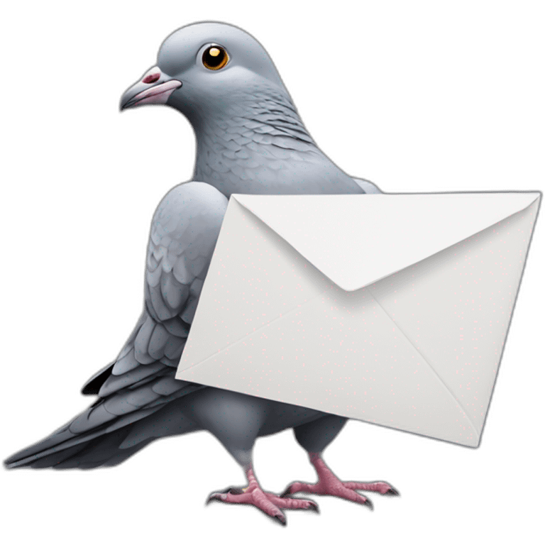 a pigeon with an envelope in its beak emoji