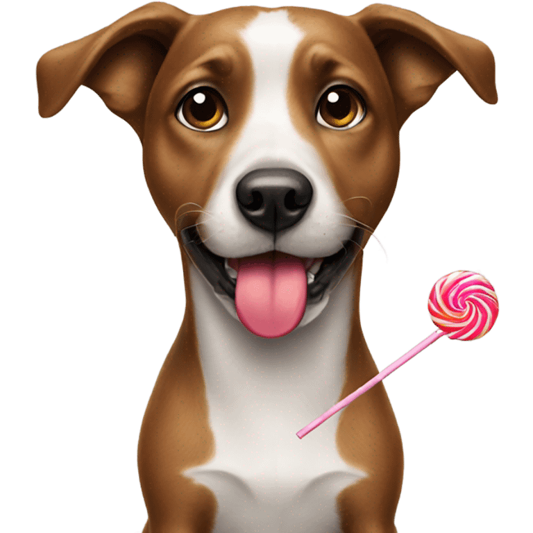 Dog with a lollipop emoji