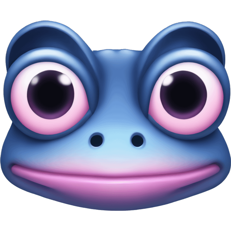 blue frog with pink eyes  emoji