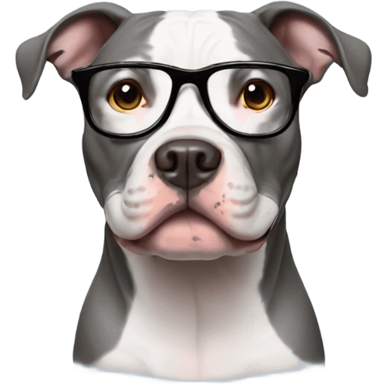 Pitbull with glasses emoji