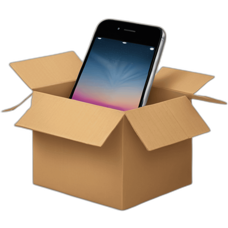 iphone in a cardboard box emoji