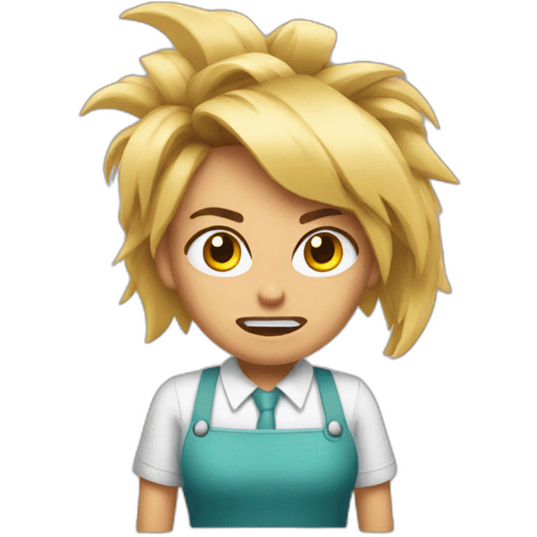 An angry hairdresser emoji