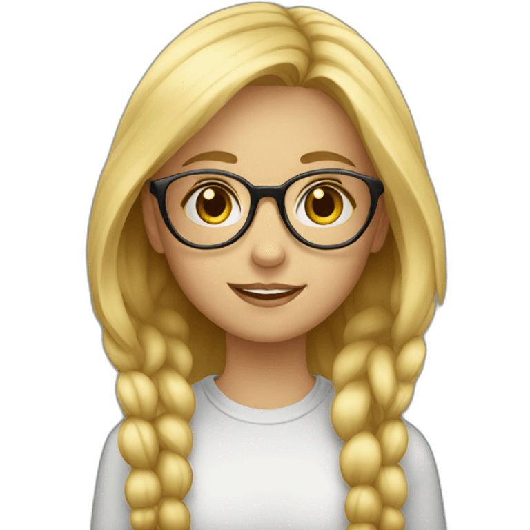 Blonde girl 13 y old and with glasses emoji